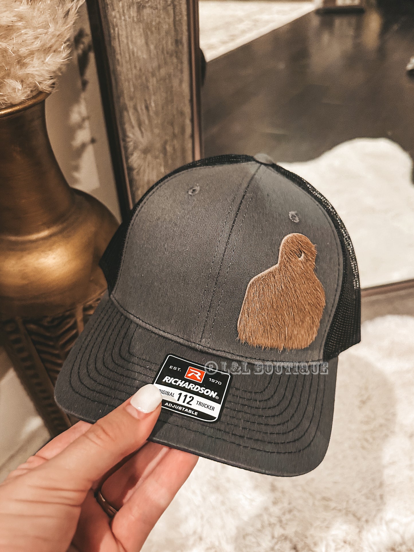 Cowhide Richardson Hat Charcoal / Black ~ Cowtag PREORDER
