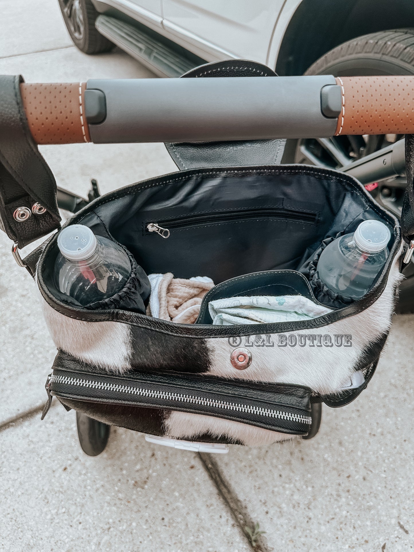 Cowhide Stroller Bag