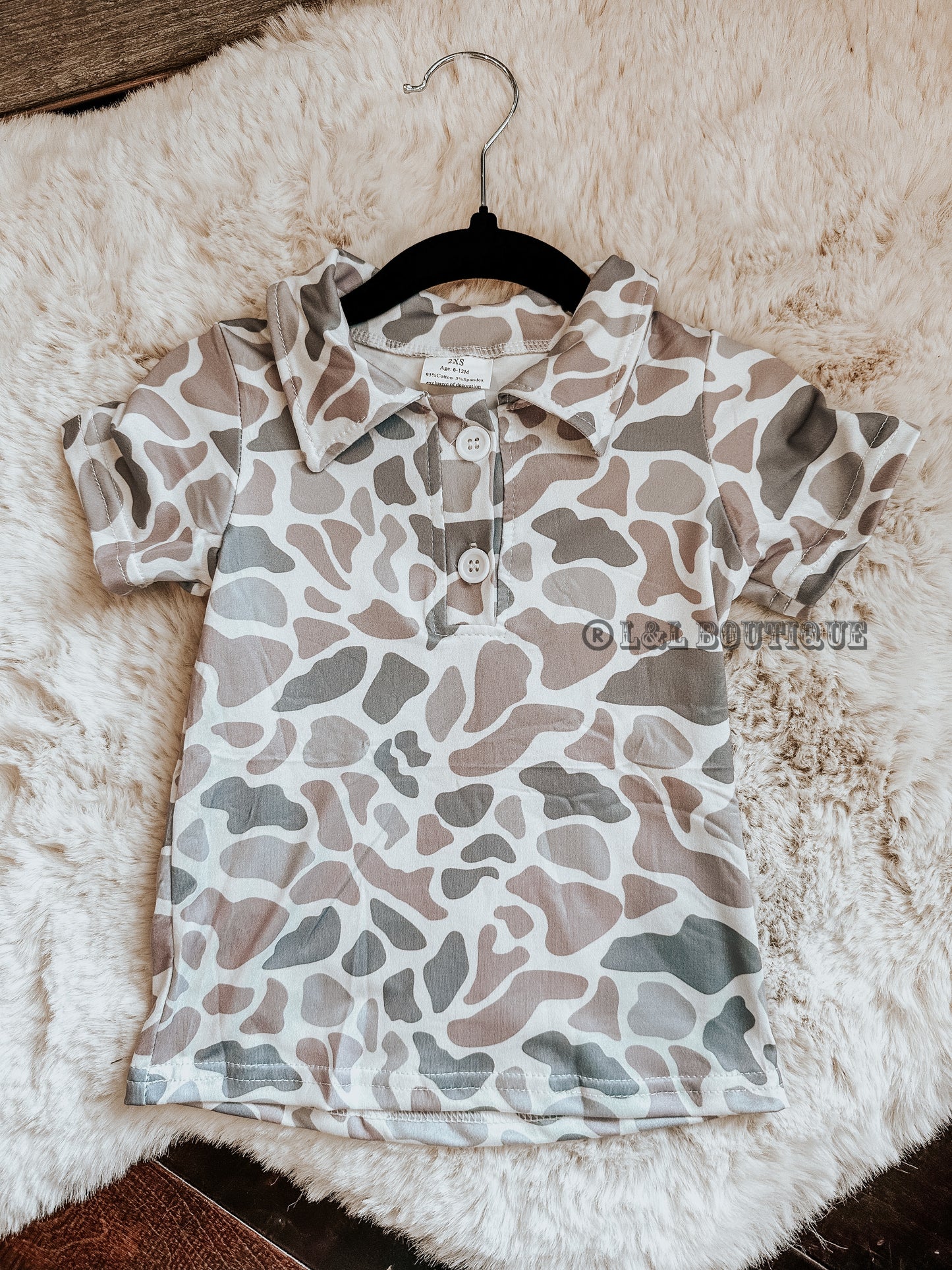 Old School Camo Boys Polo Shirt