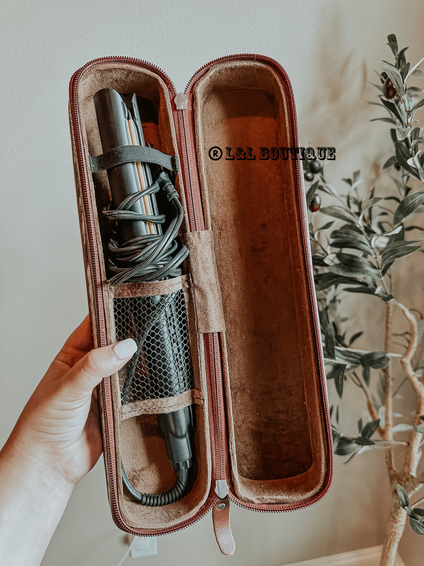 Hot Iron Case Brown Stitched Cowhide