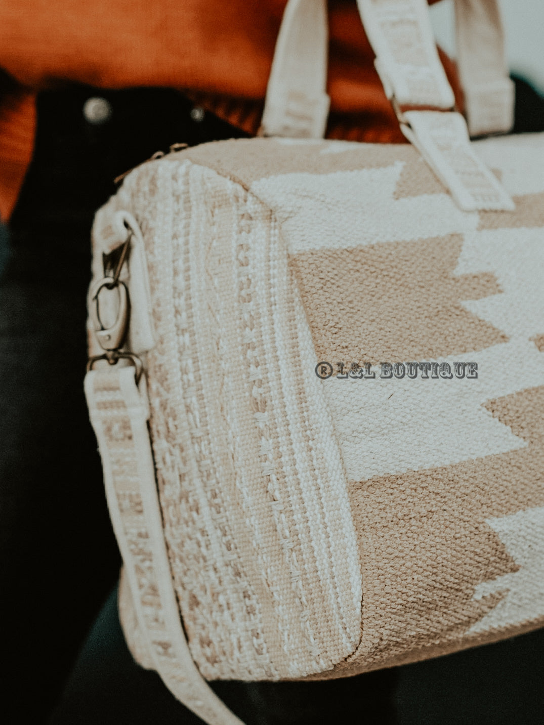 Cream Aztec Duffle Bag