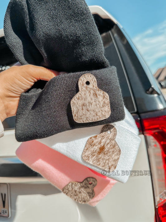 Cowhide Patch Beanie