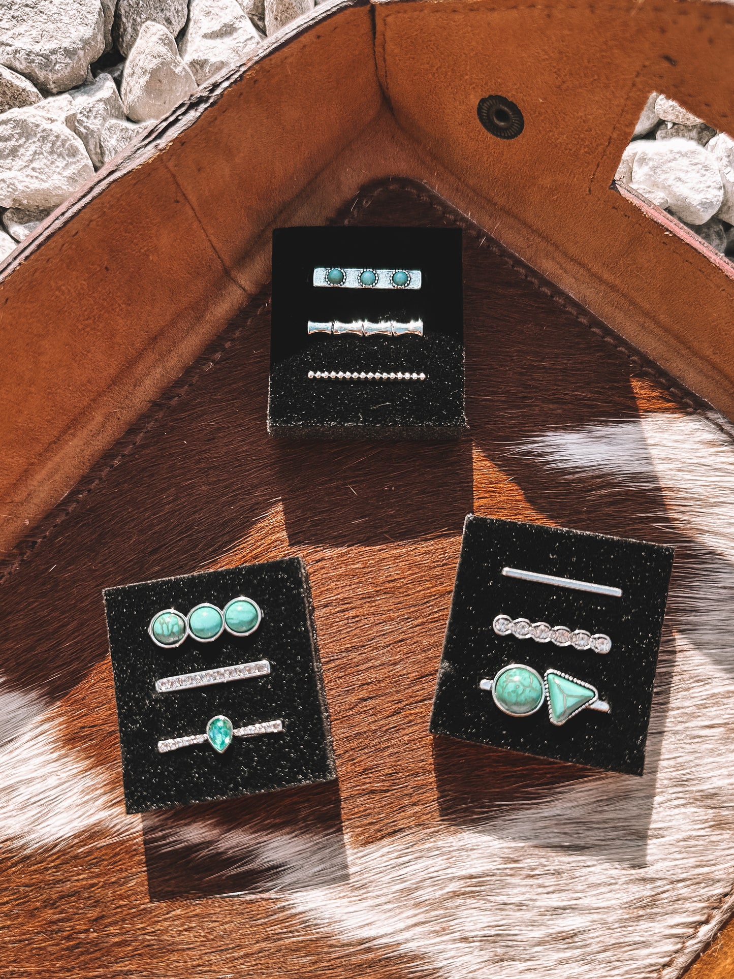 Silver and Turquoise Watch Cuffs (one set)