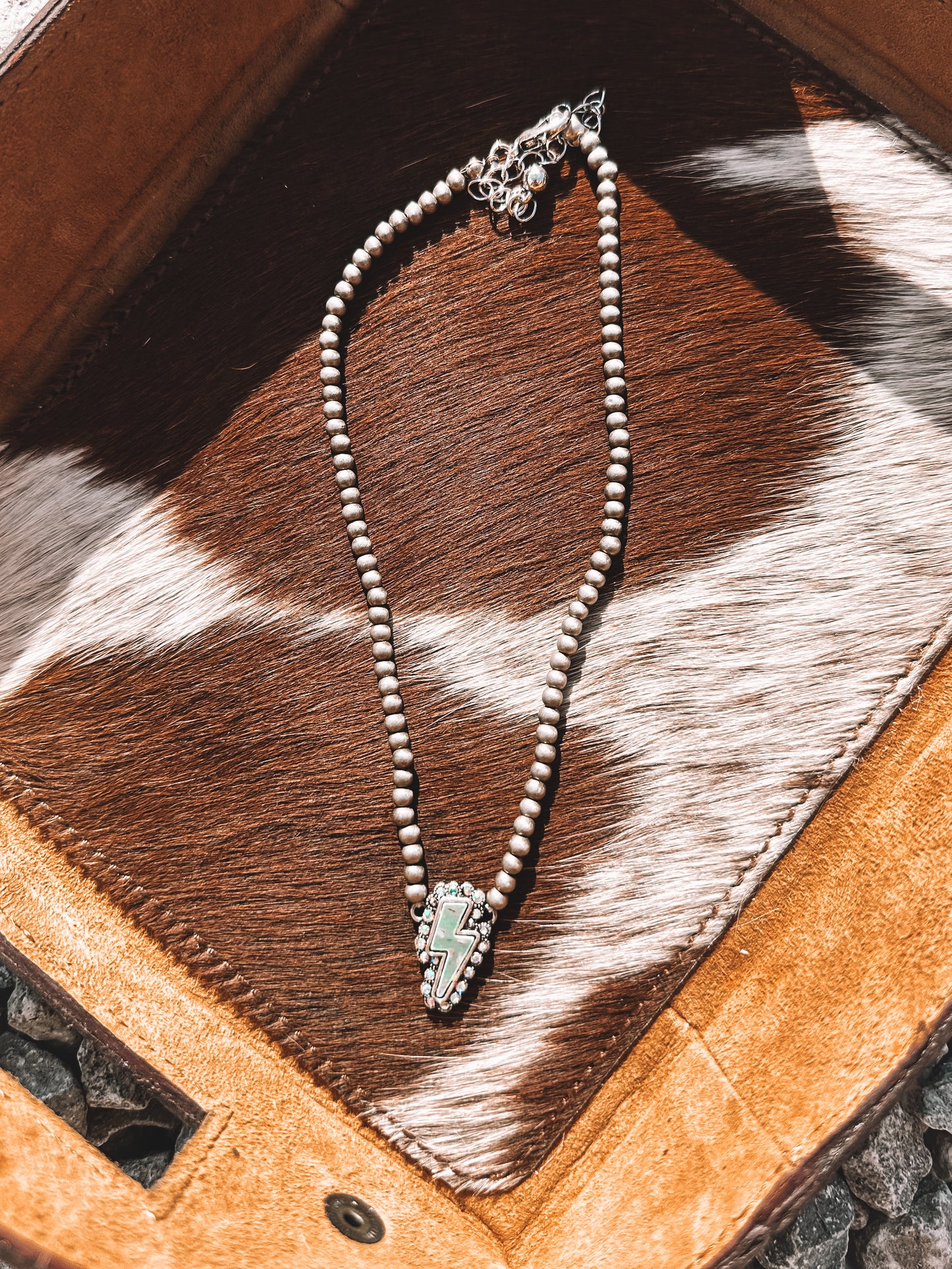 Turquoise Lightning Bolt Necklace