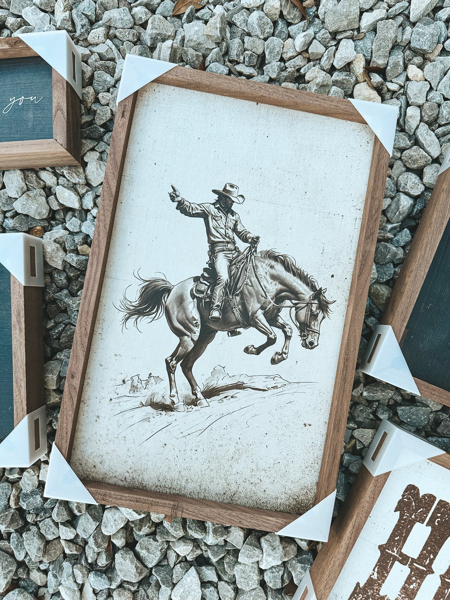 Bronc Riding Cowboy Wooden Decor