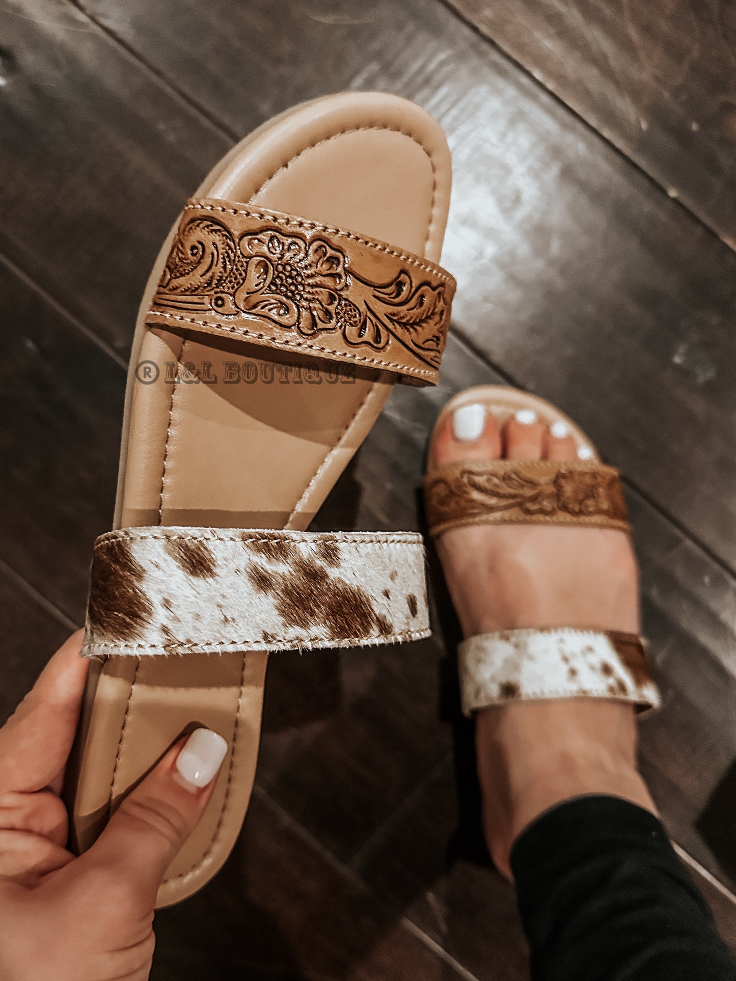 Lena Cowhide Leather Sandals