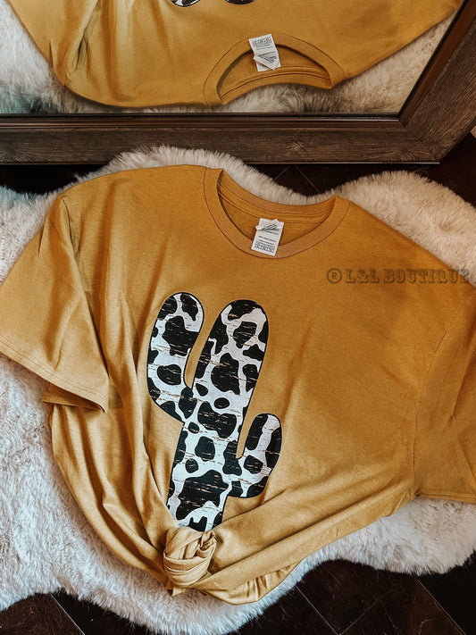 Cow Print Cactus Tshirt