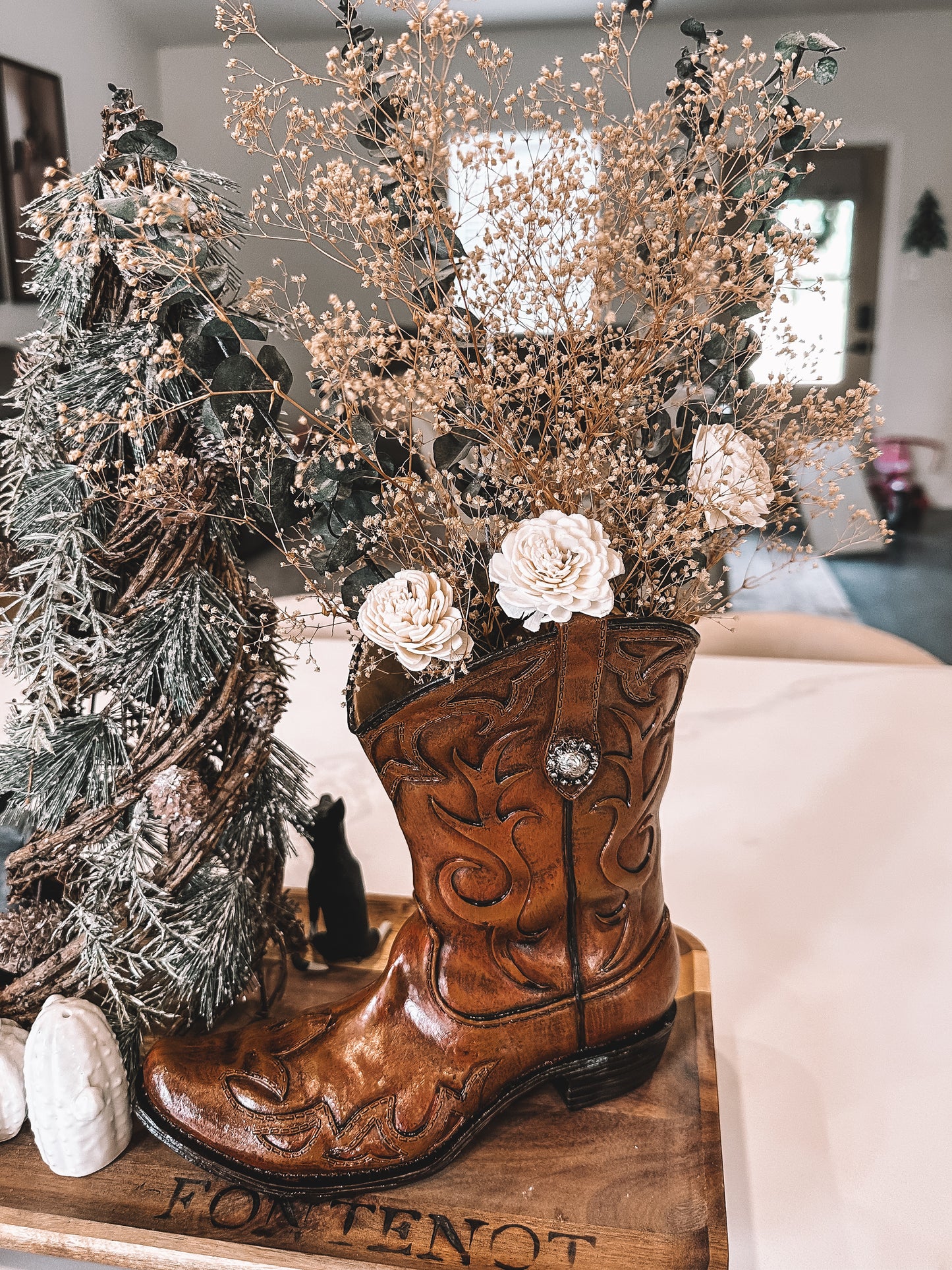 Cowboy Boot Vase