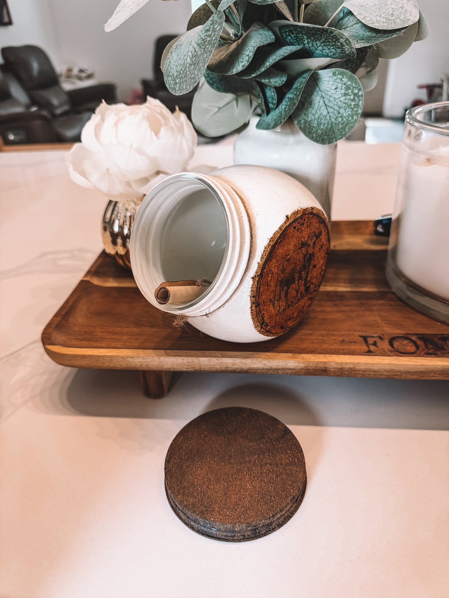 Farmhouse Cow Rustic Storage Jar