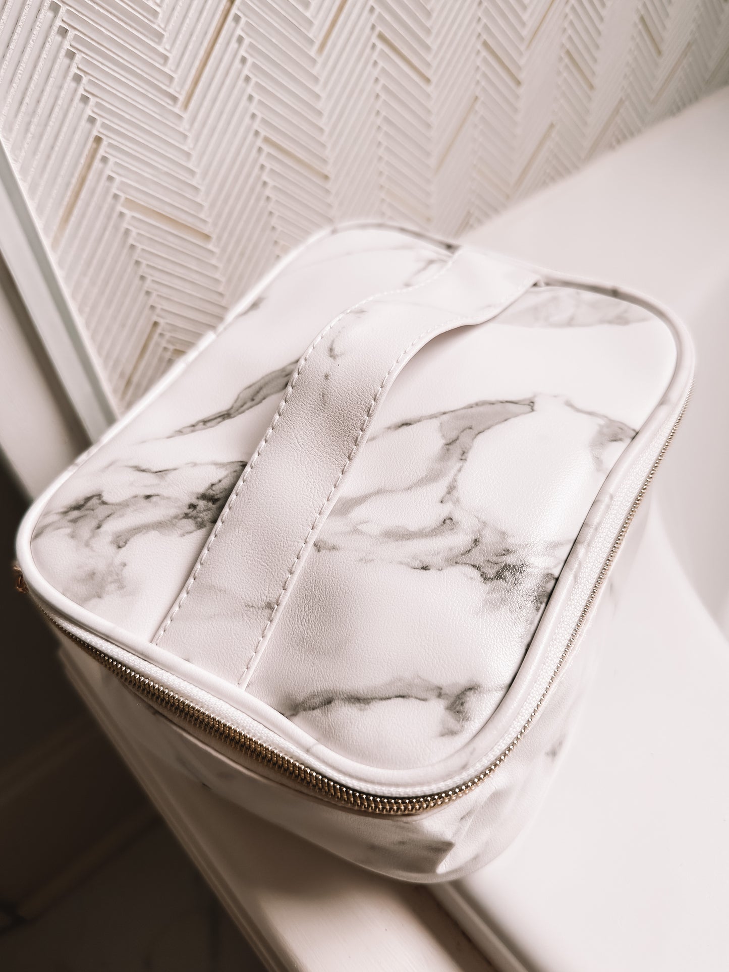 White Marble Cosmetic Bag