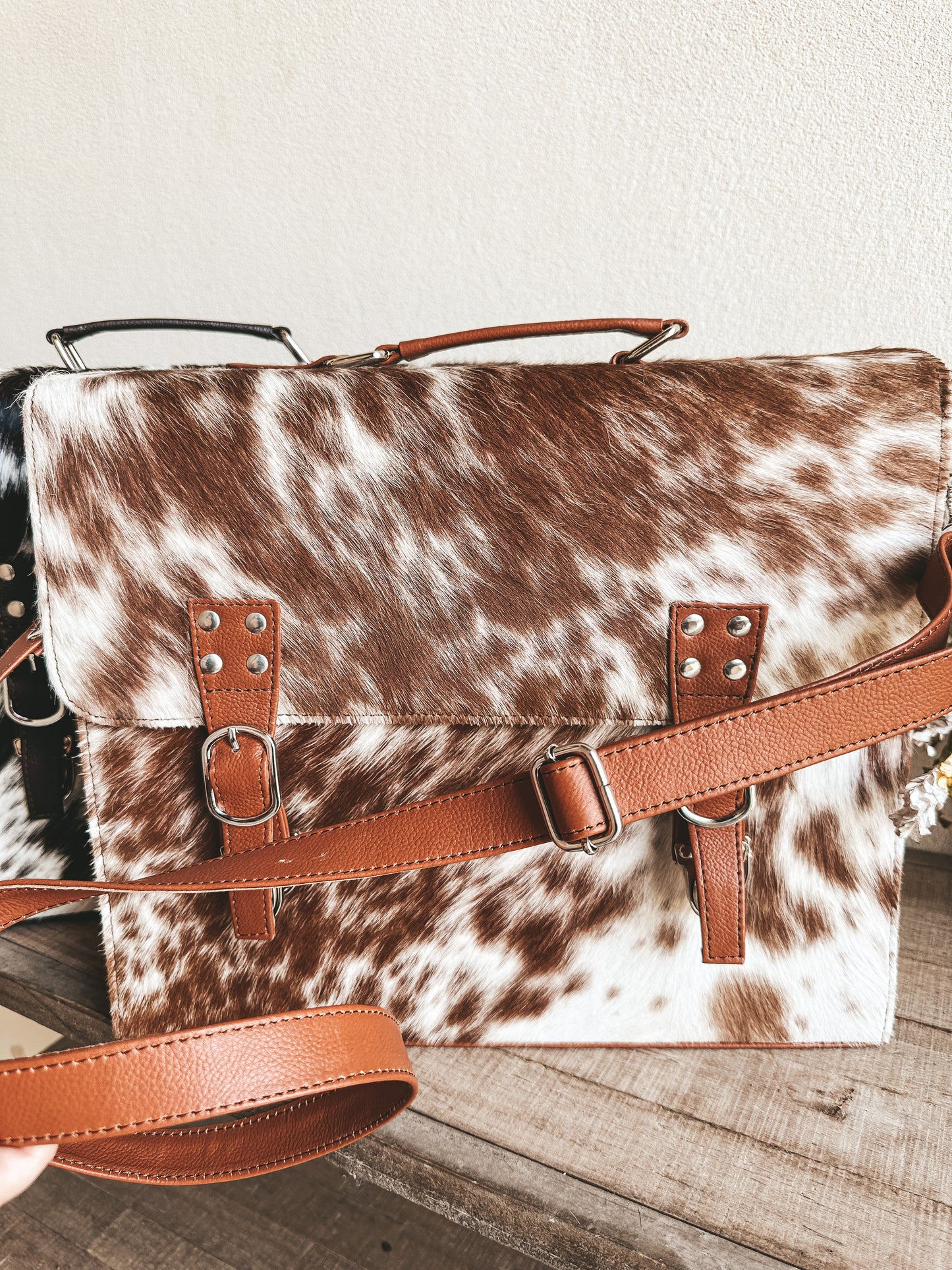 Cowhide Business Crossbody