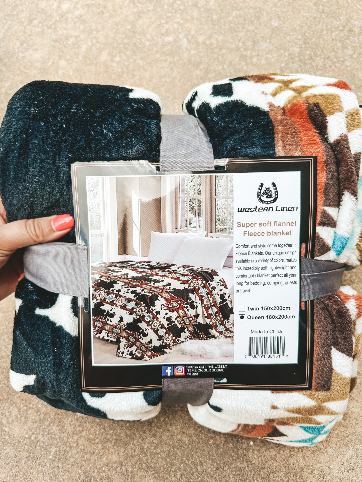 Southwest Cow Throw Blanket