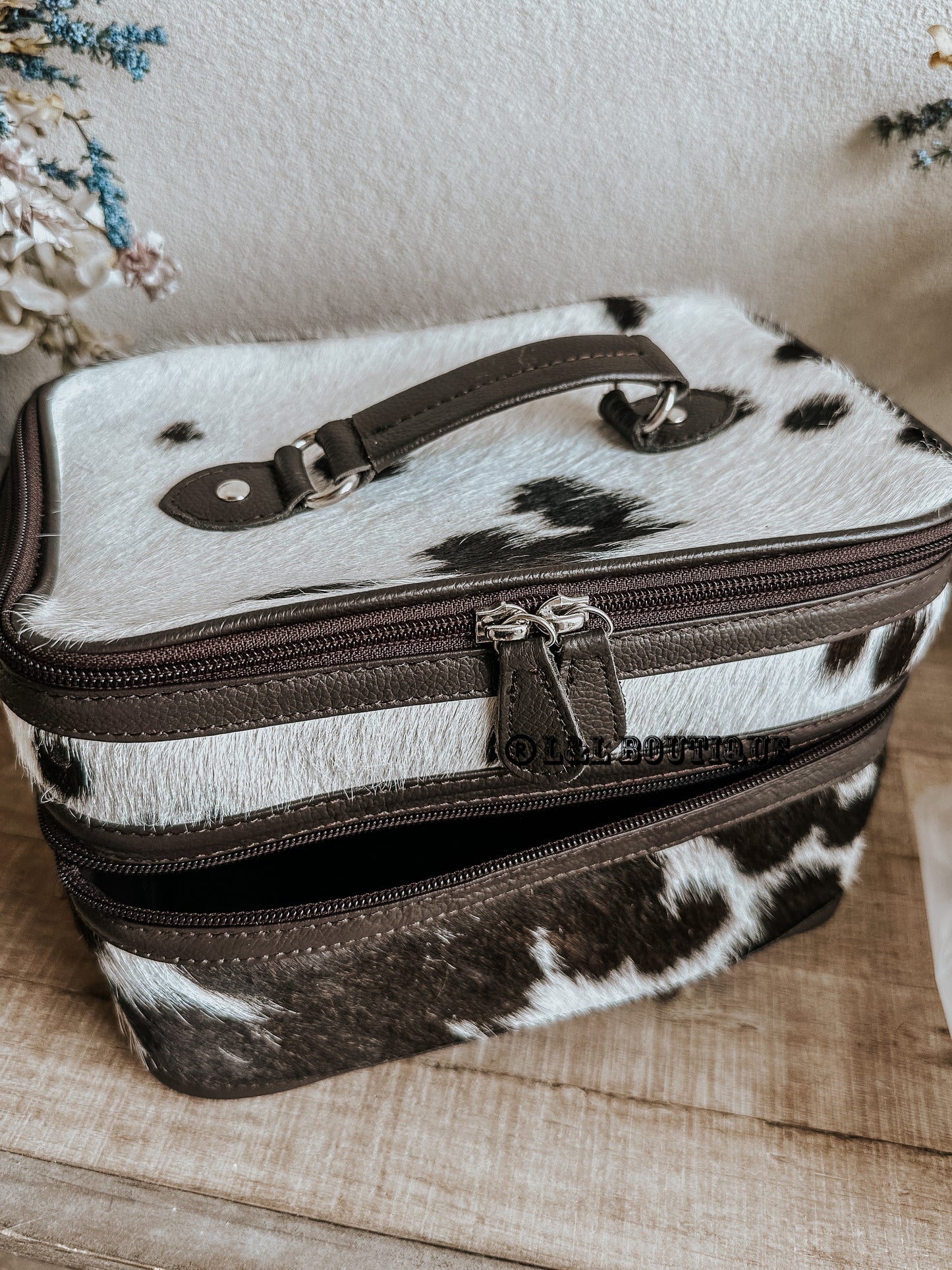 Cowhide Makeup Bag