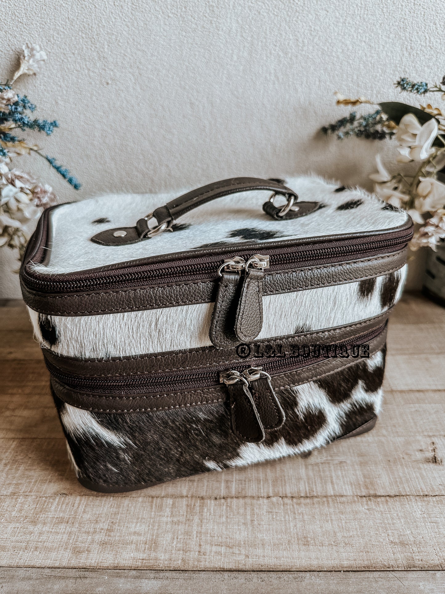 Cowhide Makeup Bag
