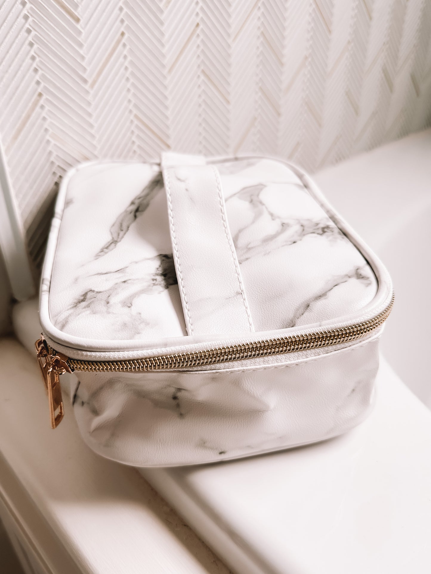 White Marble Cosmetic Bag