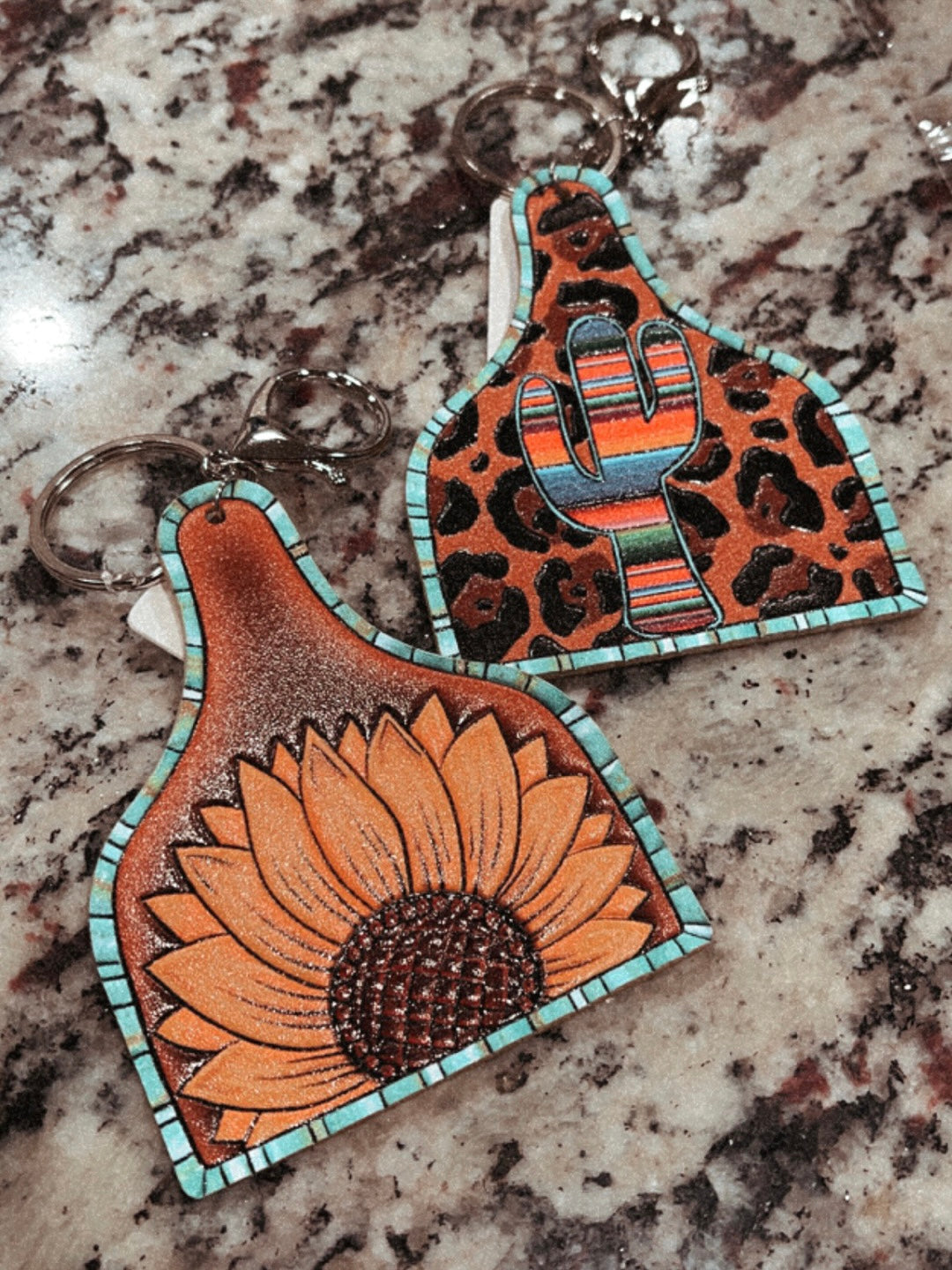 Cowtag Leather Keychain