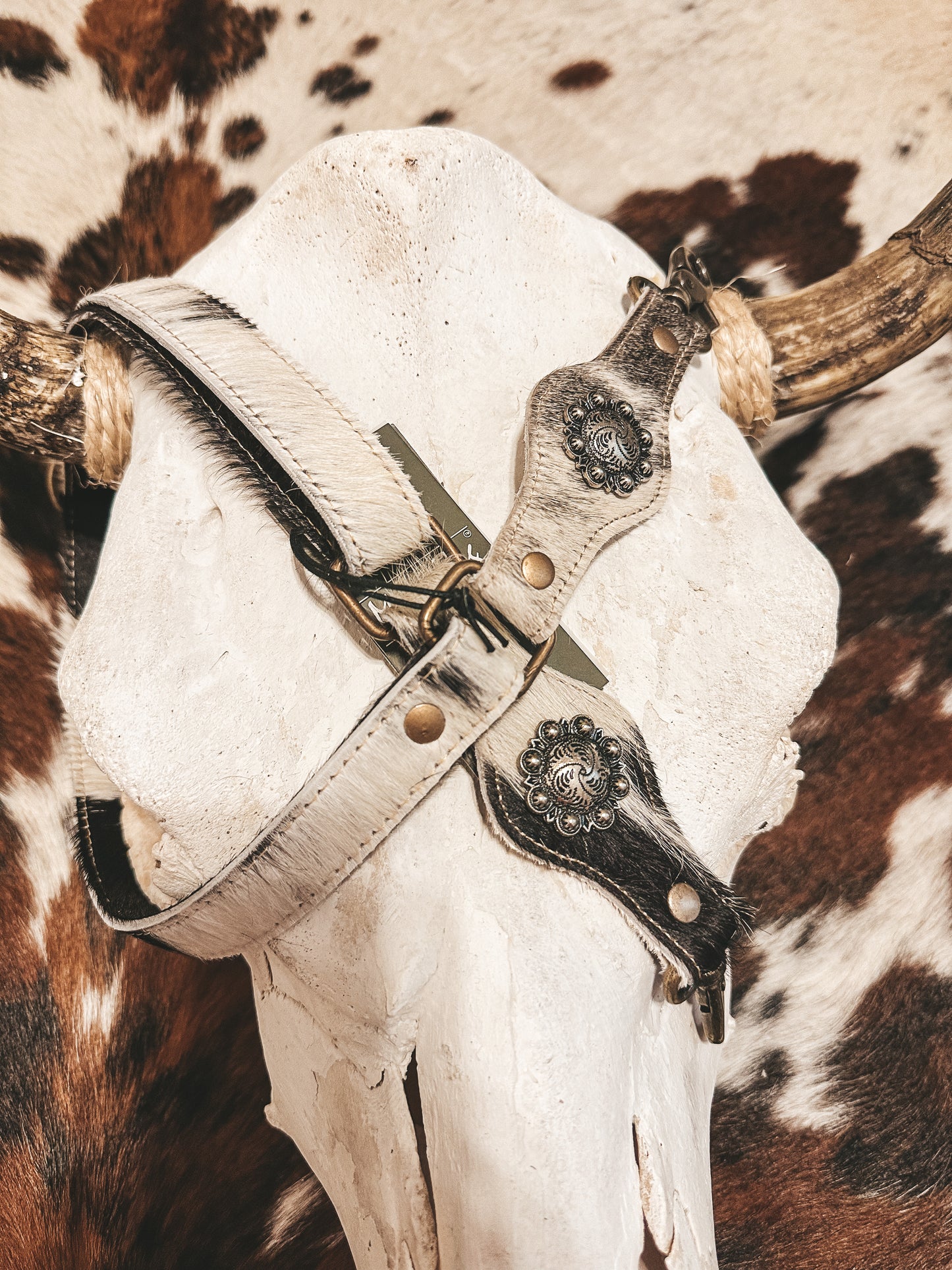 Black Cowhide Crossbody Strap