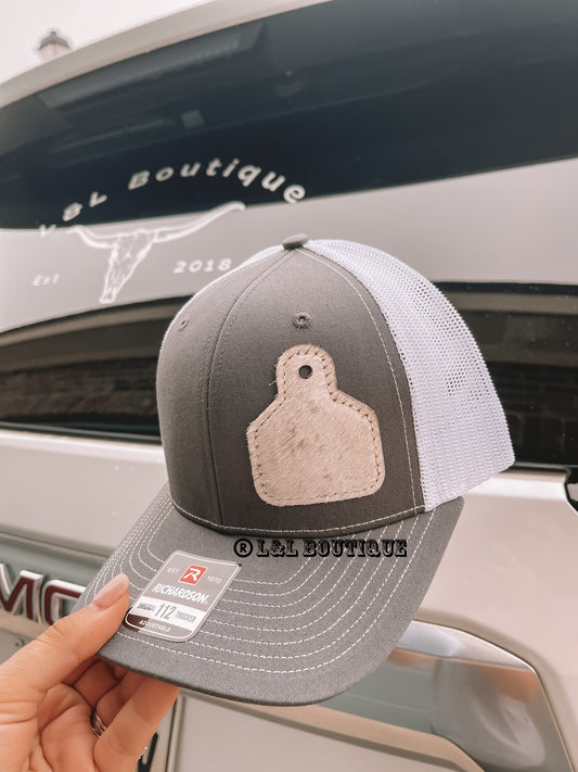Cowhide Richardson Hat Charcoal / White ~ Cowtag PREORDER