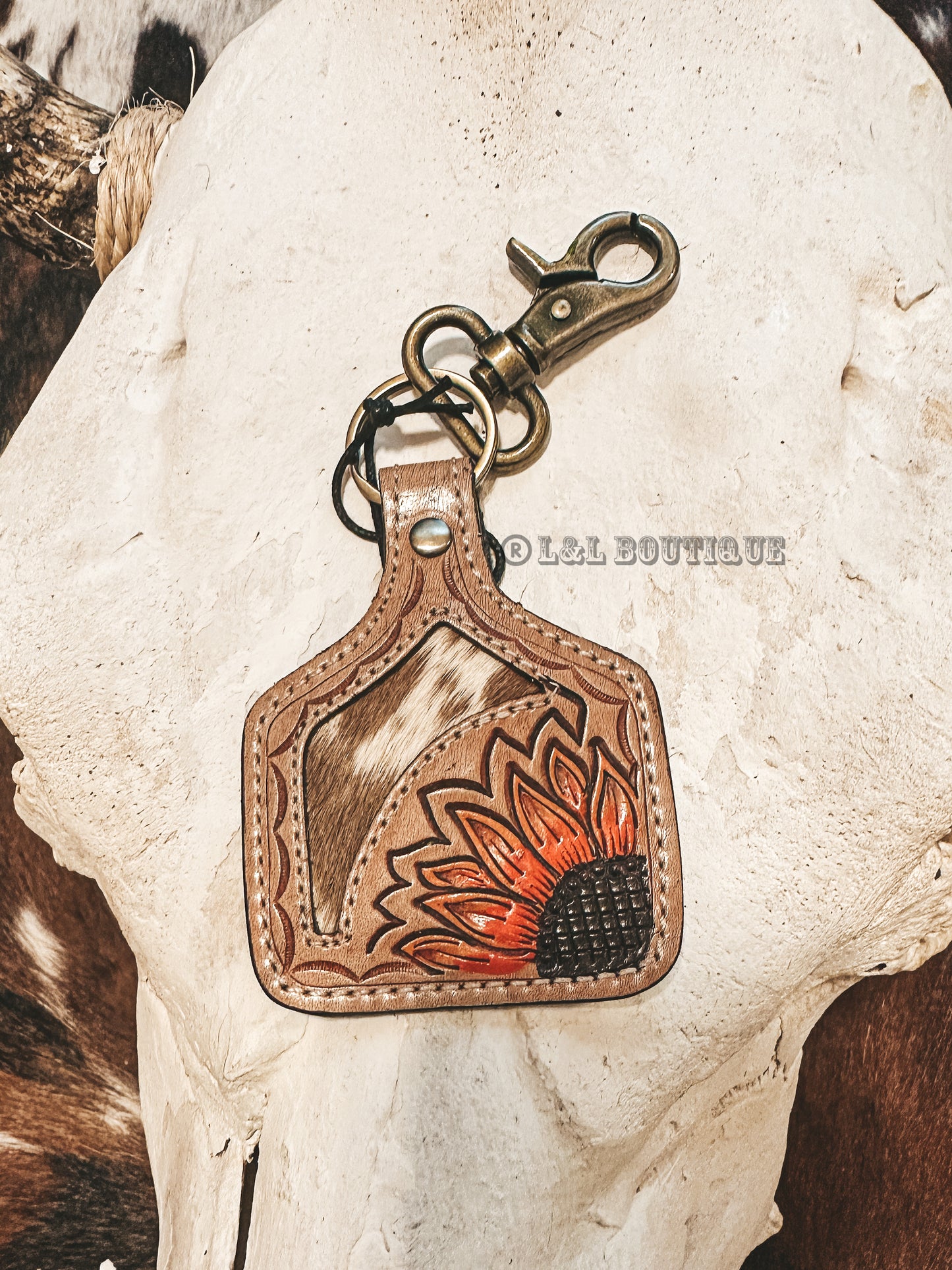 Desert Bloom Cowtag Keychain