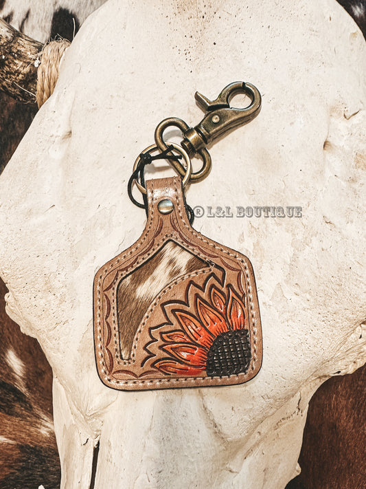 Desert Bloom Cowtag Keychain