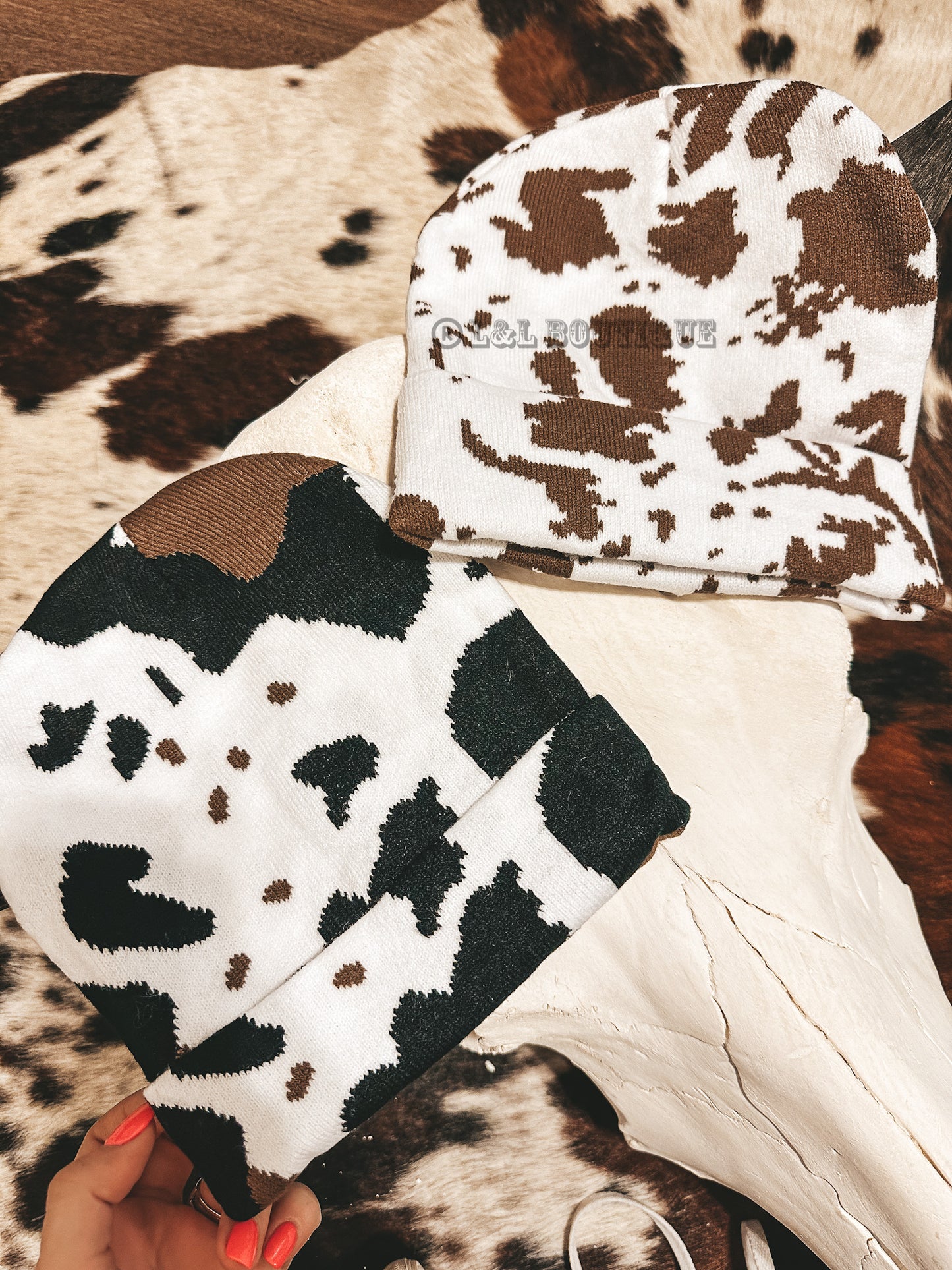 Cow Print Beanie