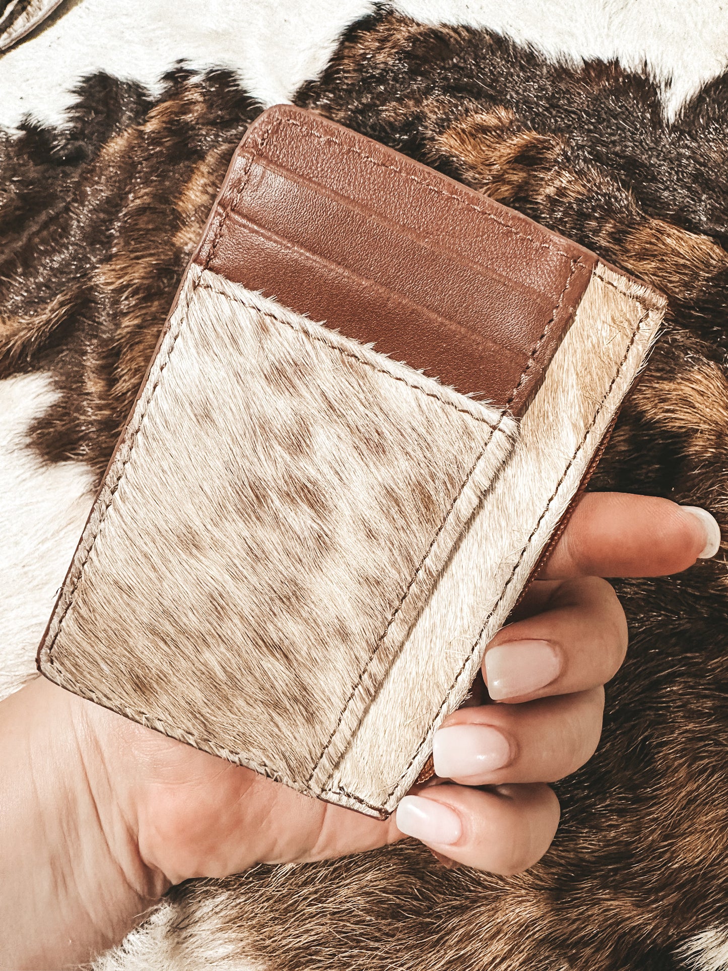 Desert Brown Cowhide Card Holder
