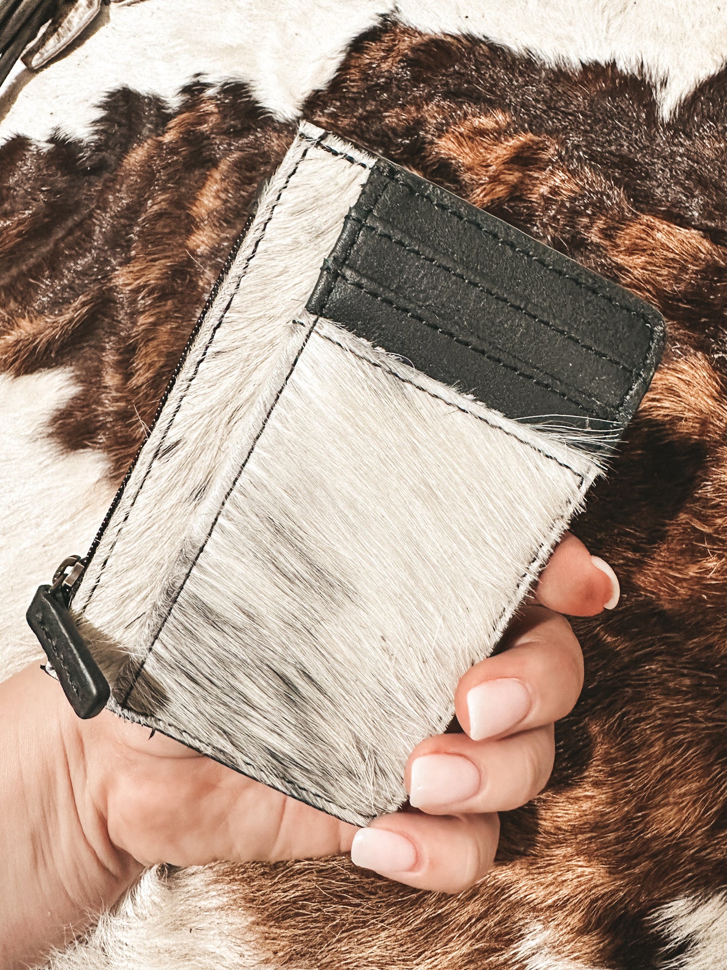 Broadway Black Cowhide Card Holder