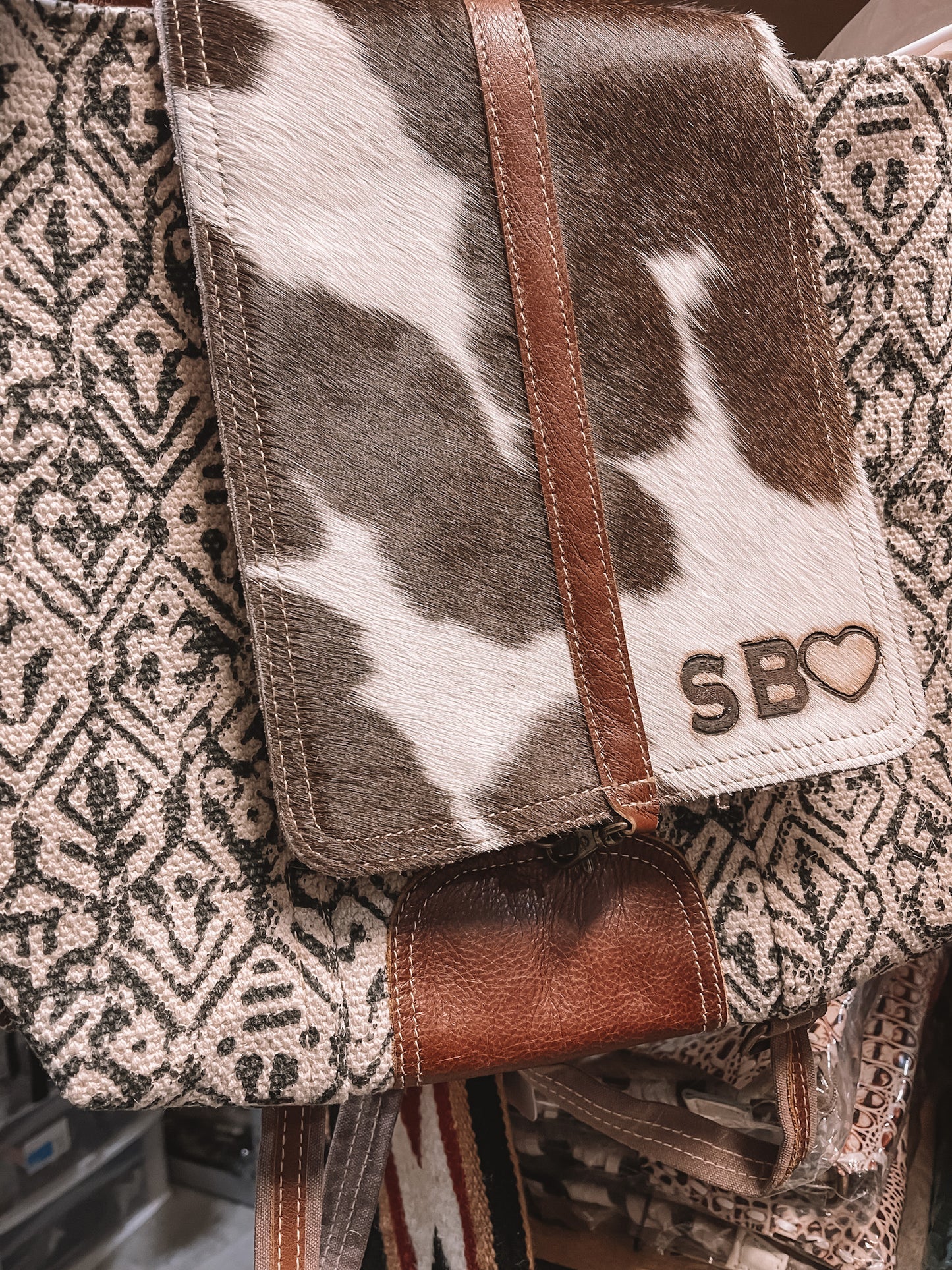 Oriental Cowhide Upcycled Backpack