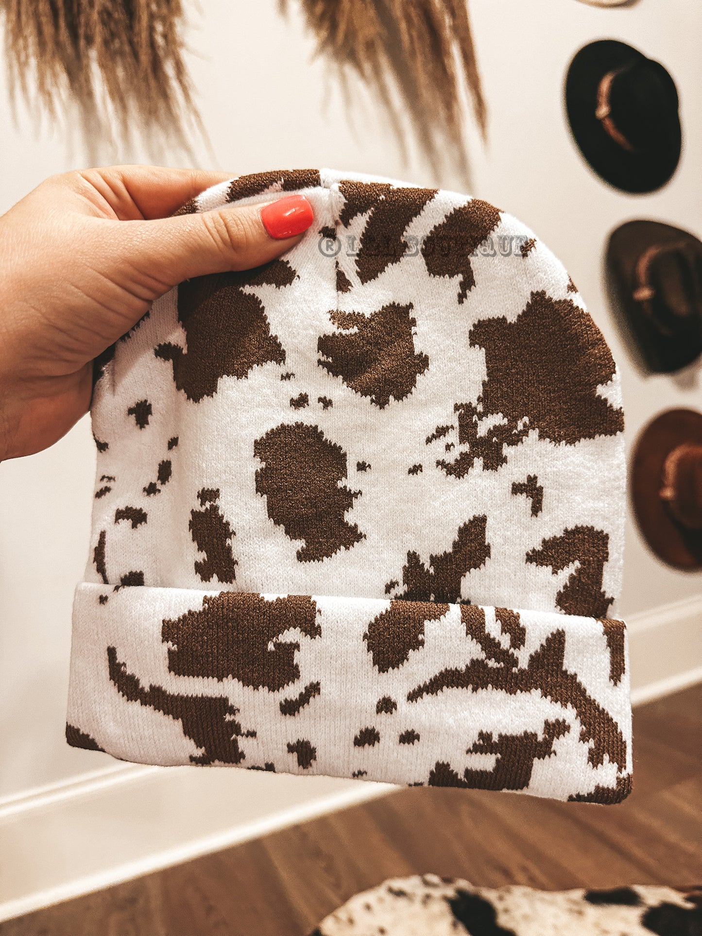 Cow Print Beanie