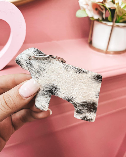 Cowhide Heifer Keychain