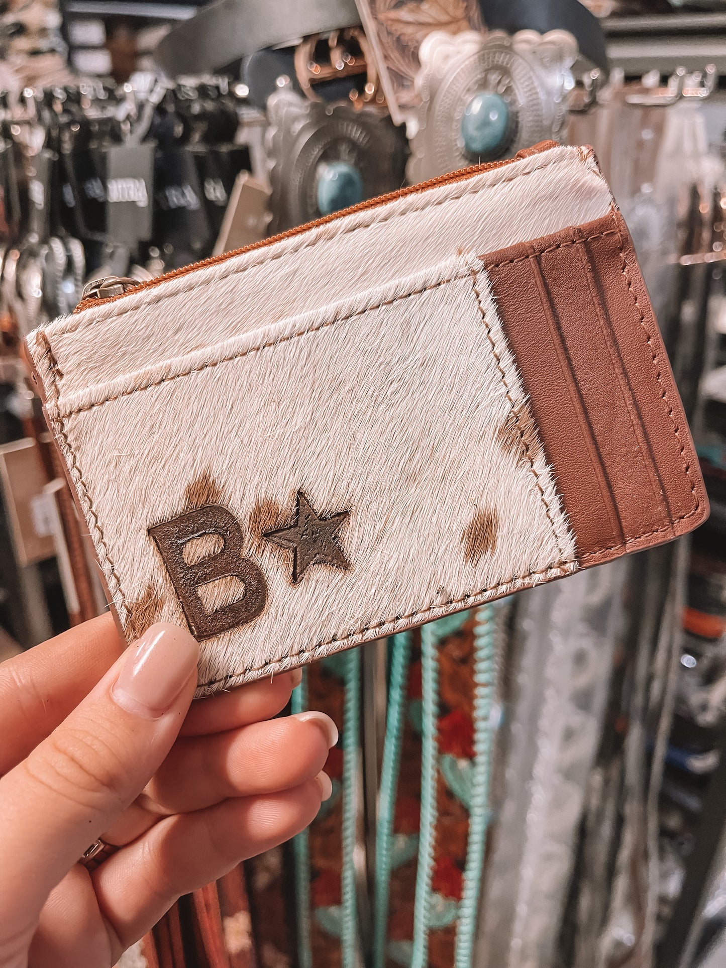 Desert Brown Cowhide Card Holder