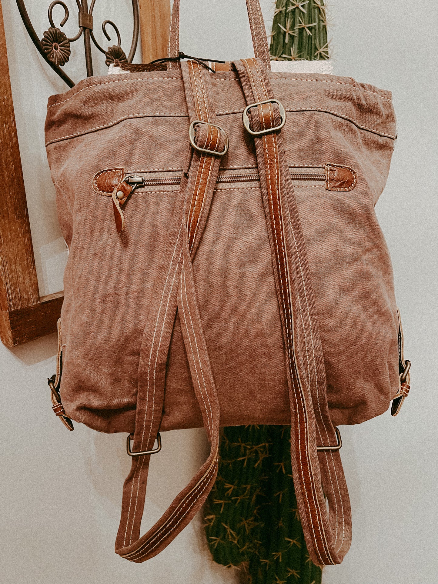 Oriental Cowhide Upcycled Backpack