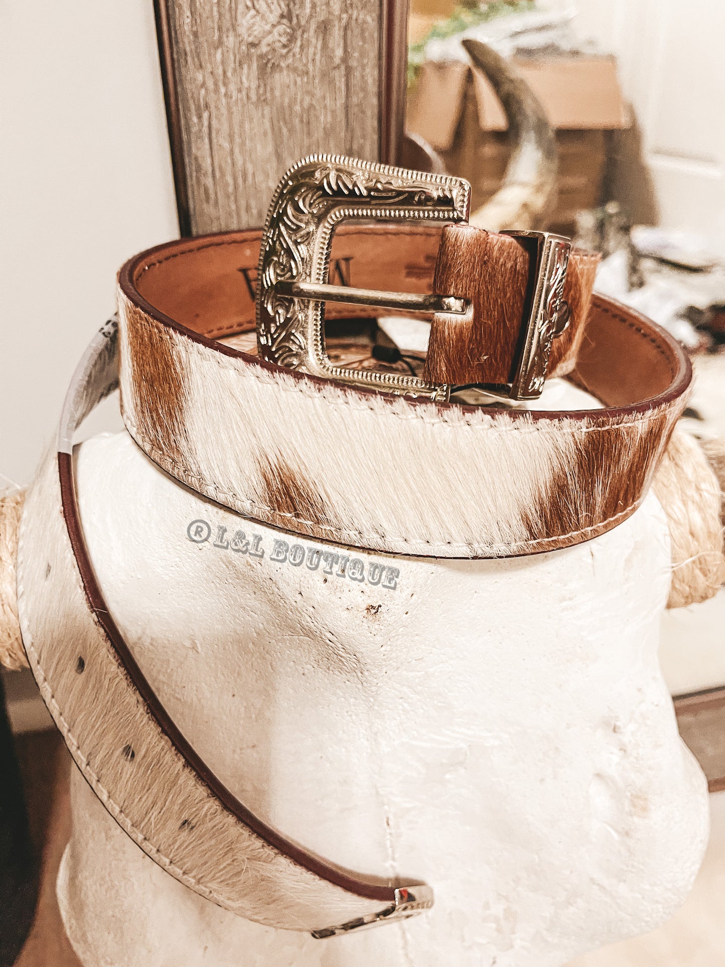 Brown Cowhide Belt