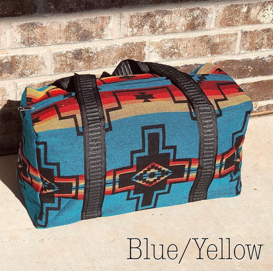 Blue & Yellow Aztec Weekender Bag