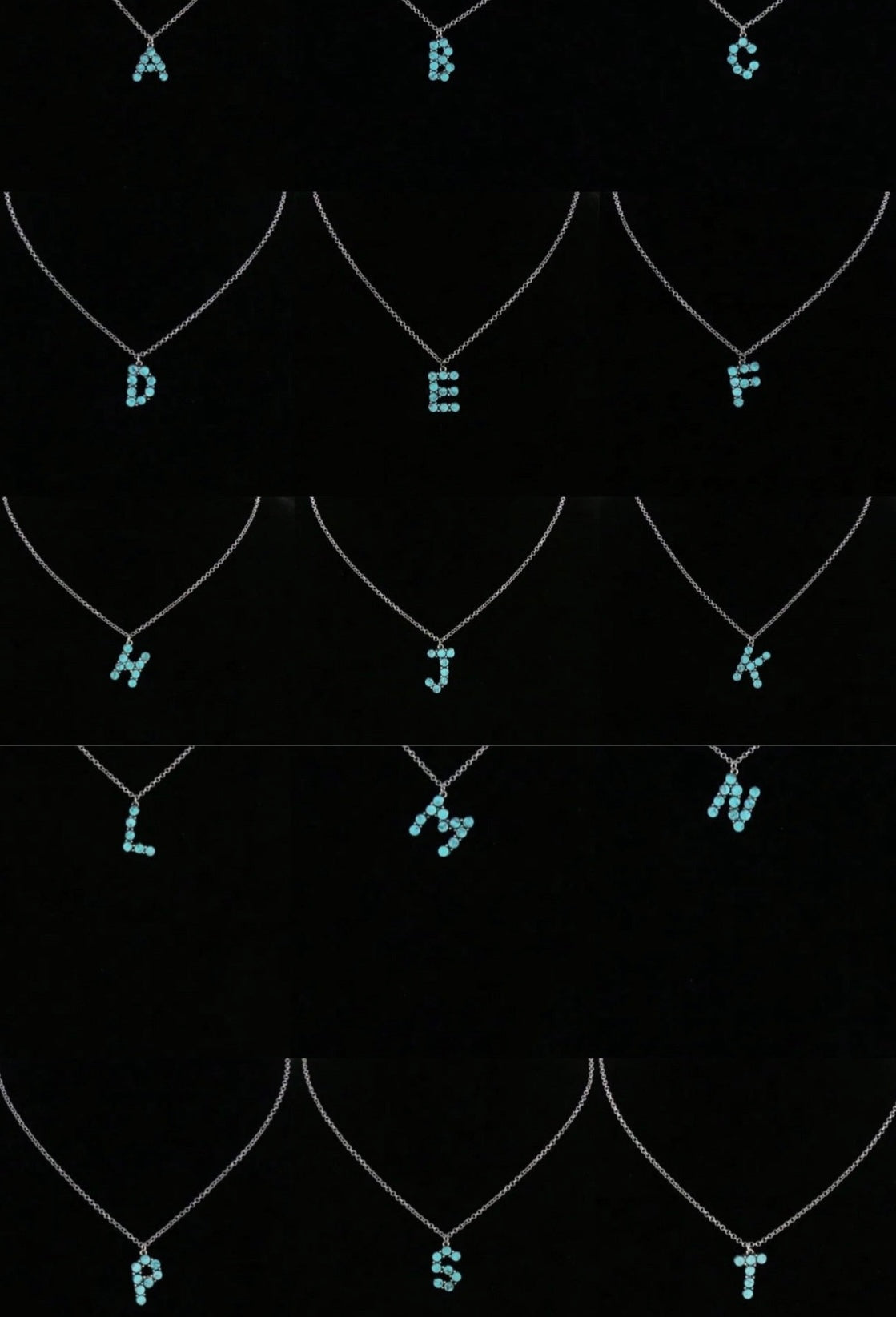 Turquoise Initial Necklace