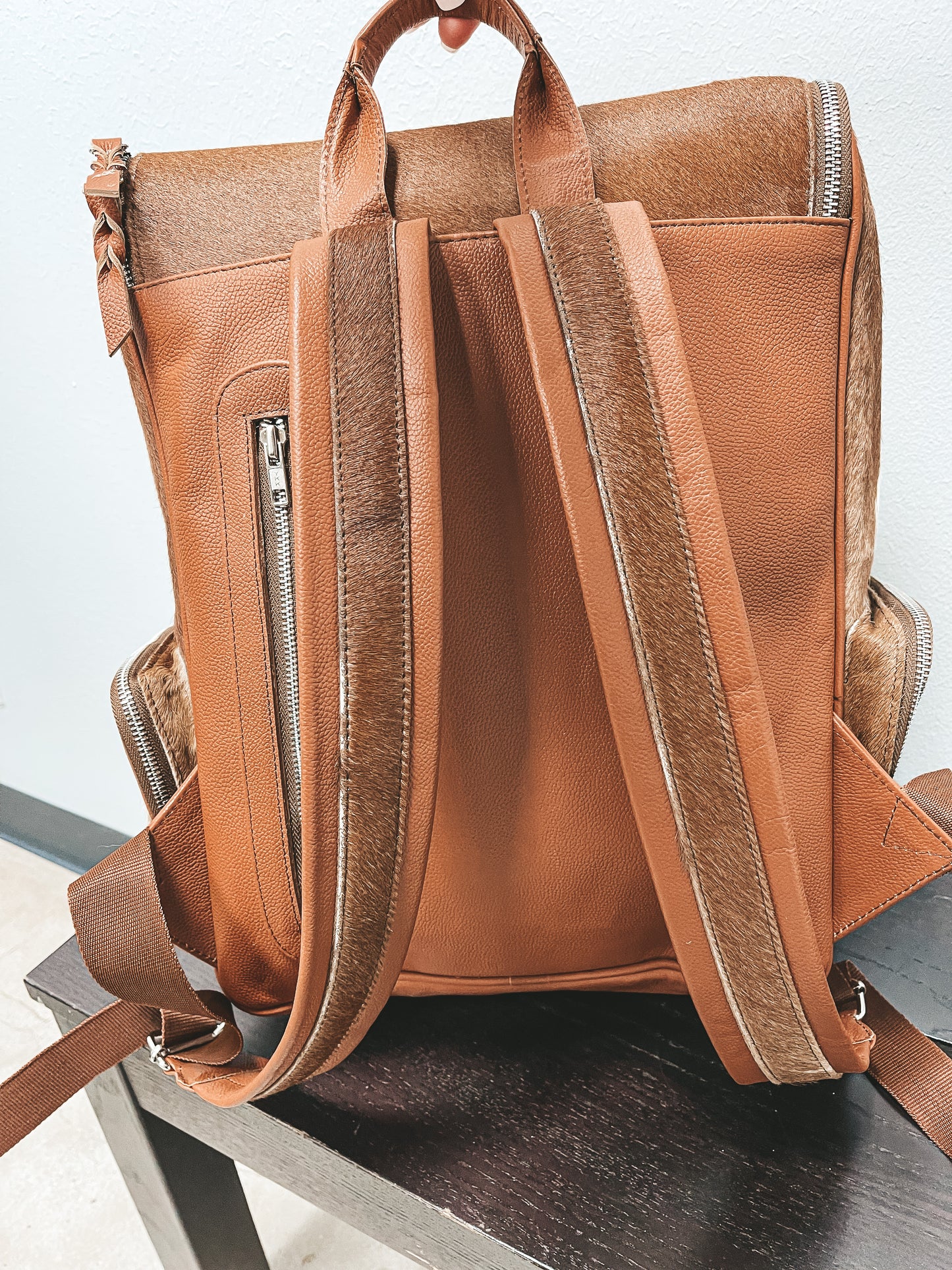 Load It Up Cowhide Backpack in Tan
