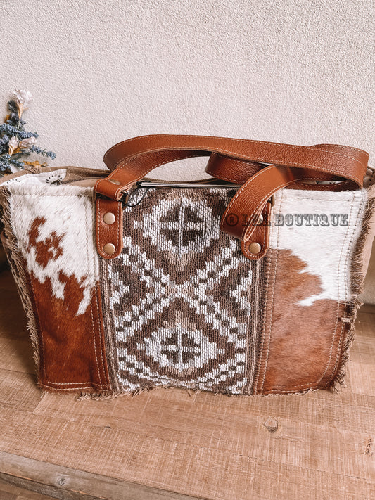 Elisa Cowhide Upcycled Tote Bag