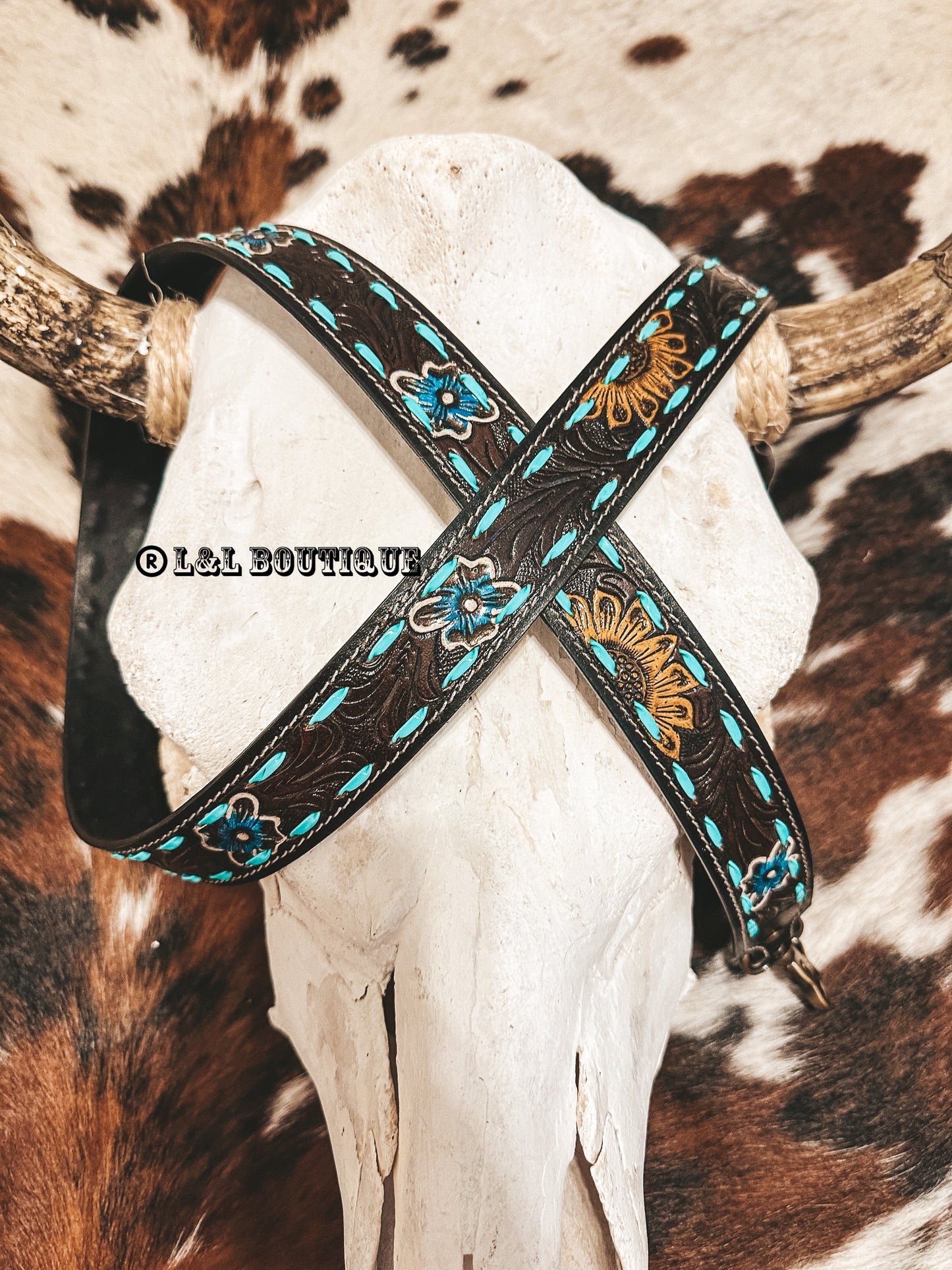 Turquoise Weaved Crossbody Strap