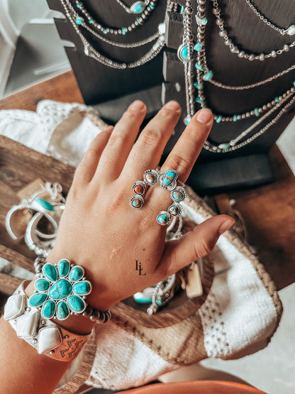 Squash Chip Ring in Turquoise