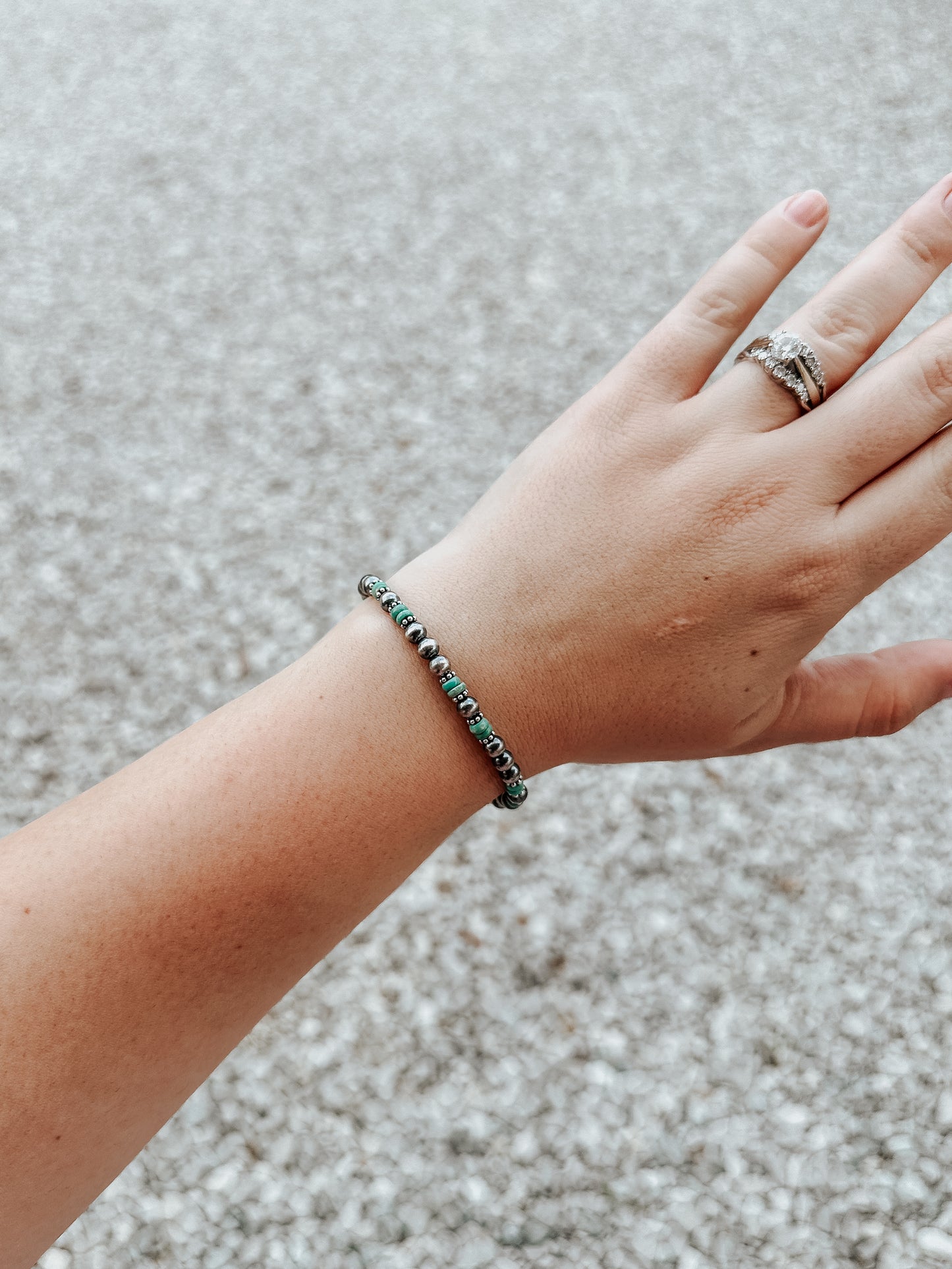 Sterling Beaded Turquoise Bracelet