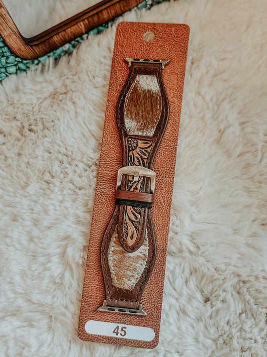 Cowhide Leather Flare Watch Band