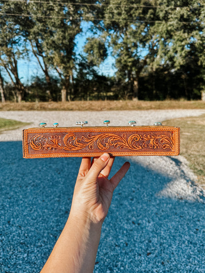 Tooled Leather Ring Display