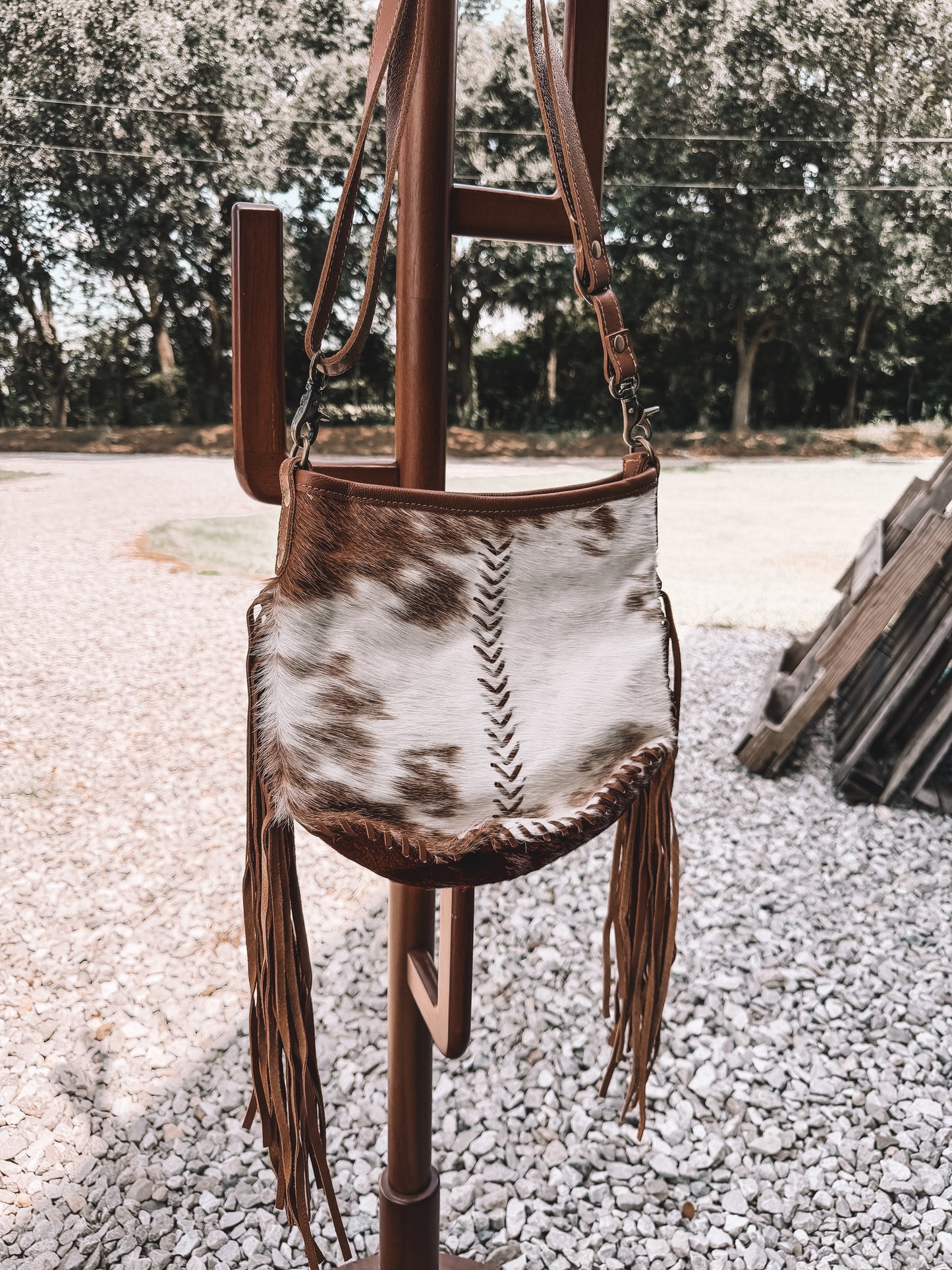 Edgy Cowhide Crossbody