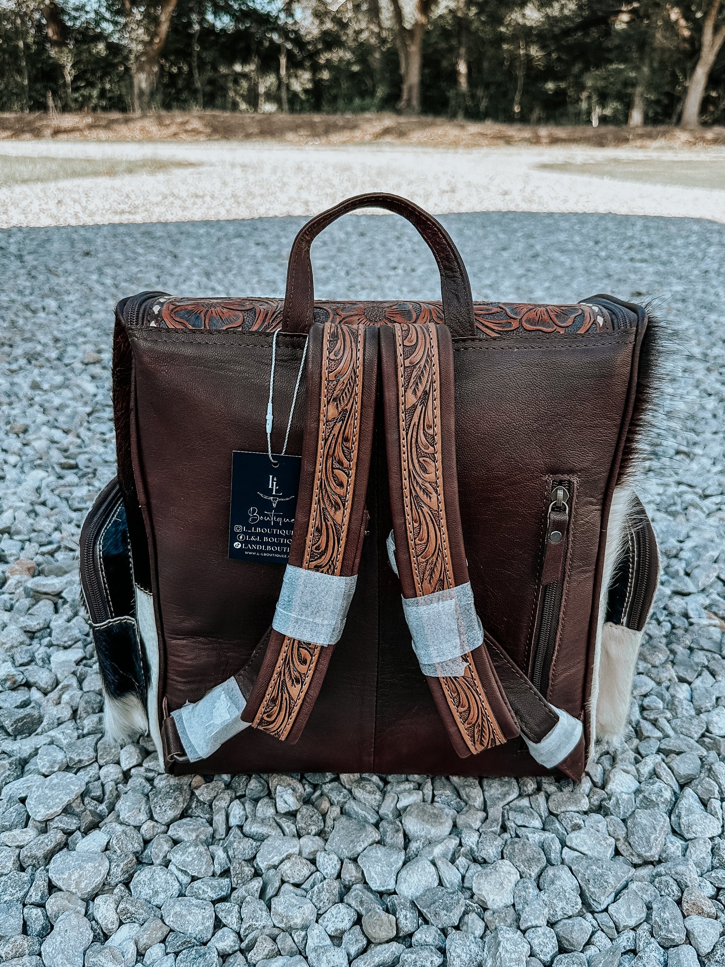 Horseshoe Cowhide Backpack