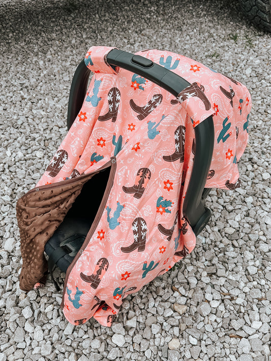 Cowboy Boots & Cactus Car Seat Cover