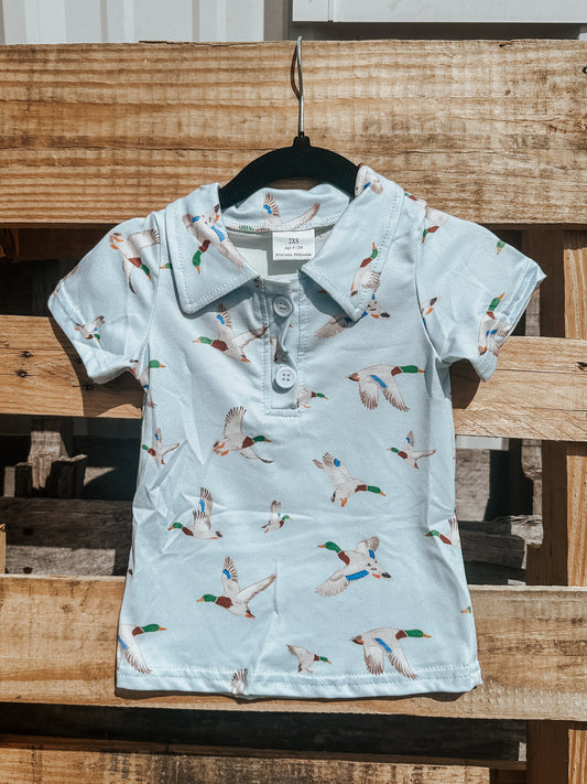 Light Blue Duck Boys Polo Shirt