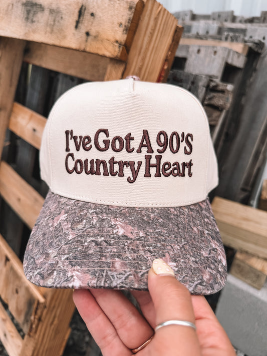 90’s Country Heart Trucker Hat - Camo