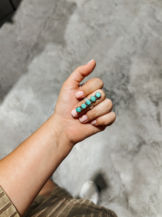 Adjustable 5 Stone Genuine Ring