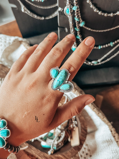 Cactus Style Ring in Turquoise