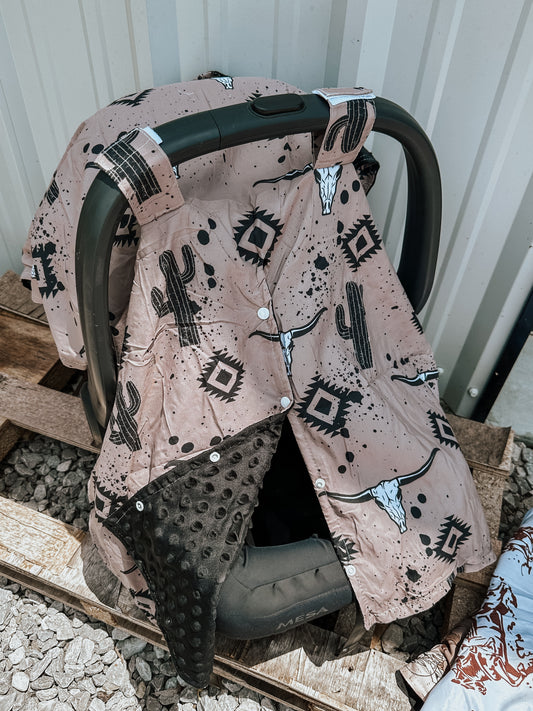 Longhorn Cactus Car Seat Cover